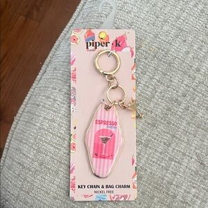 Piper K Pink Espresso Martini Key Chain & Bag Charm